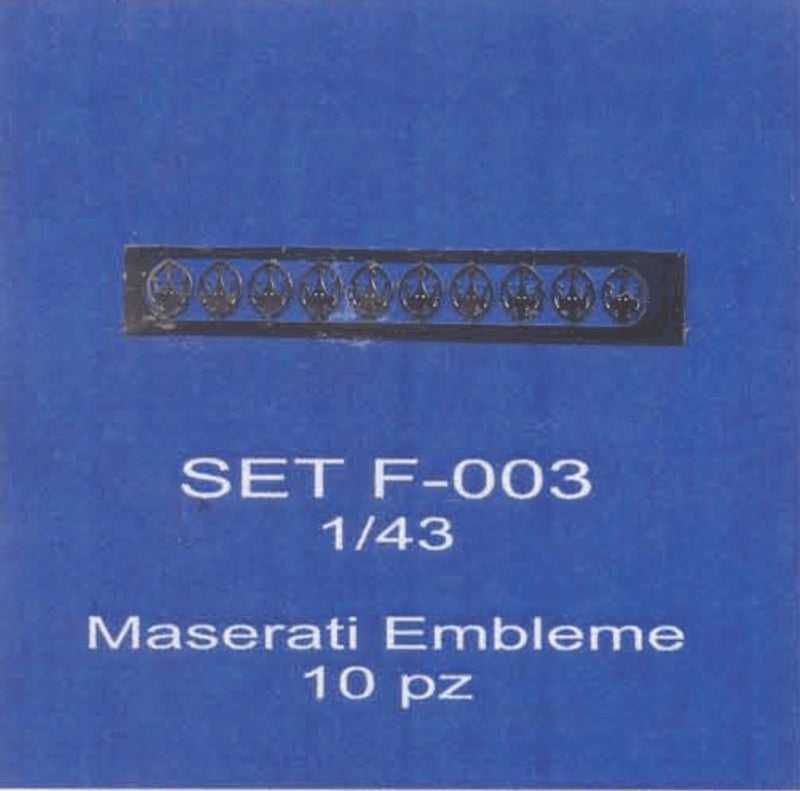 ABC ACCESSORI - SPARE PARTS SETF003 MASERATI EMBLEM FOTOINCISIONI 10 PIECES
