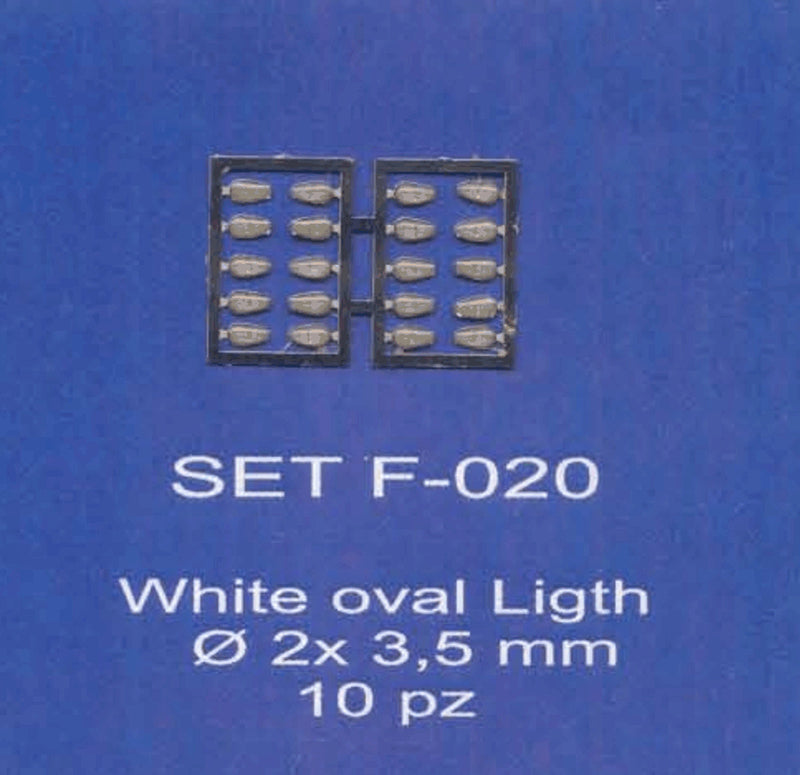 ABC ACCESSORI-SPARE PARTS SETF020 FANALINI OVALI BIANCHI Ø 2x3,5 mm (10 pcs)OVAL