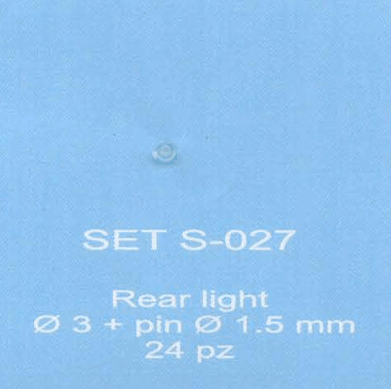 ABC ACCESSORI-SPARE PARTS SETS027 FANALINO RETROMARCIA TRASPARENTE Ø 3 mm+PIN Ø