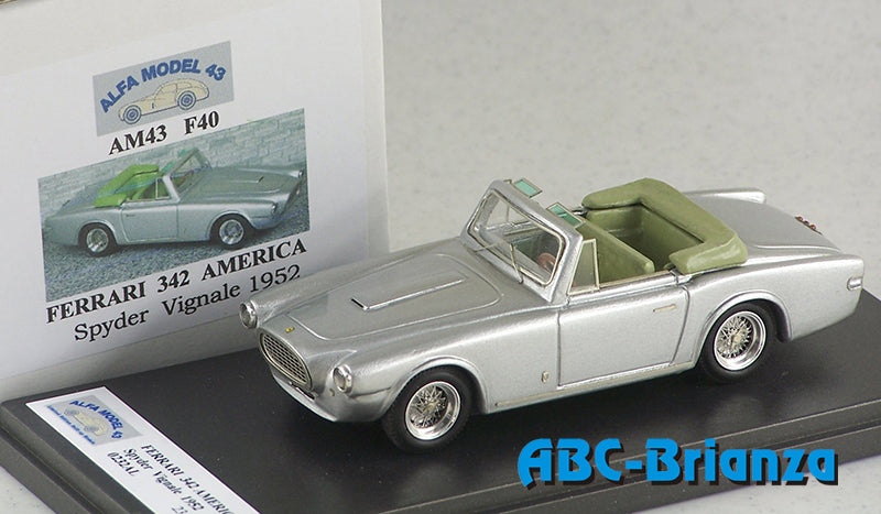 ALFA MODEL AM43F40 FERRARI 342 AMERICA SPYDER VIGNALE 1952 - SILVER