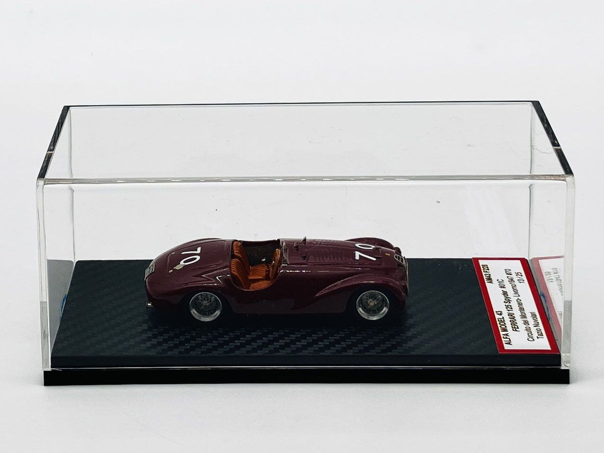 ALFA MODEL AM43F228 FERRARI 125 SPYDER 01C CIRCUITO DEL MONTENERO 1947 #70 TAZIO NUVOLARI