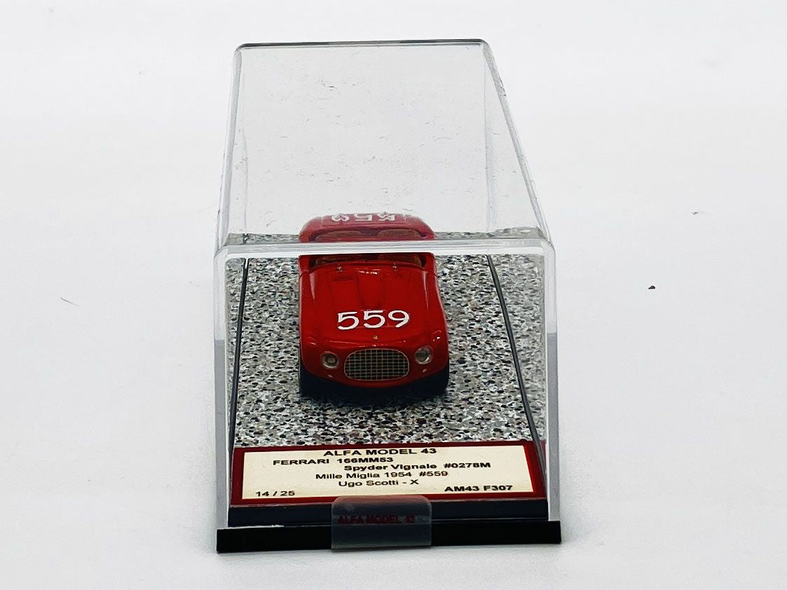 ALFA MODEL AM43F307 FERRARI 166MM53 SPYDER VIGNALE #0278M MILLE MIGLIA 1954 #559 UGO SCOTTI - X