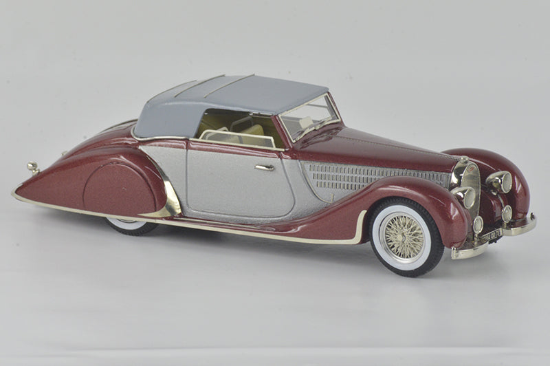 ABC321R - BUGATTI T57 C WORBLAUFEN 1937 CH.57629 TWO TONE MET. RED/SILVER
