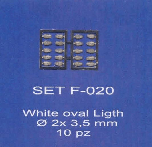 ABC ACCESSORI-SPARE PARTS SETF020 FANALINI OVALI BIANCHI Ø 2x3,5 mm (10 pcs)OVAL