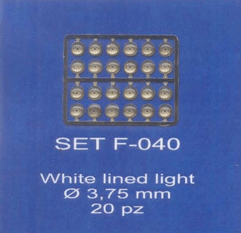ABC ACCESSORI-SPARE PARTS SETF040 FARI RIGATI/LINED HEADLIGHTS Ø 3,75 MM. (20 PC