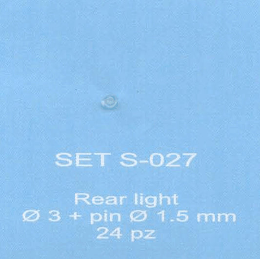 ABC ACCESSORI-SPARE PARTS SETS027 FANALINO RETROMARCIA TRASPARENTE Ø 3 mm+PIN Ø