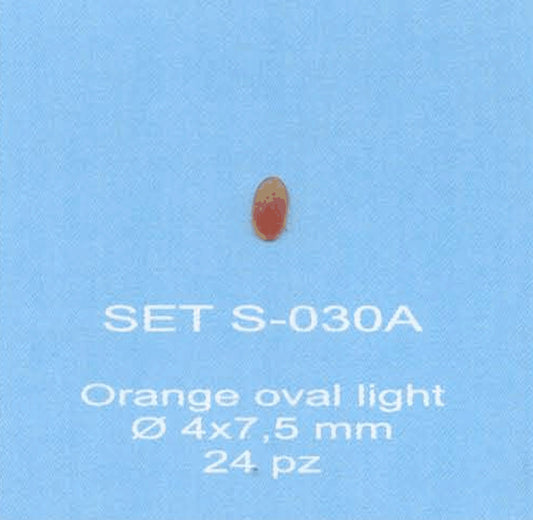 ABC ACCESSORI-SPARE PARTS SETS030A FANALINO OVALE ARANCIO/ ORANGE OVAL LIGHT Ø