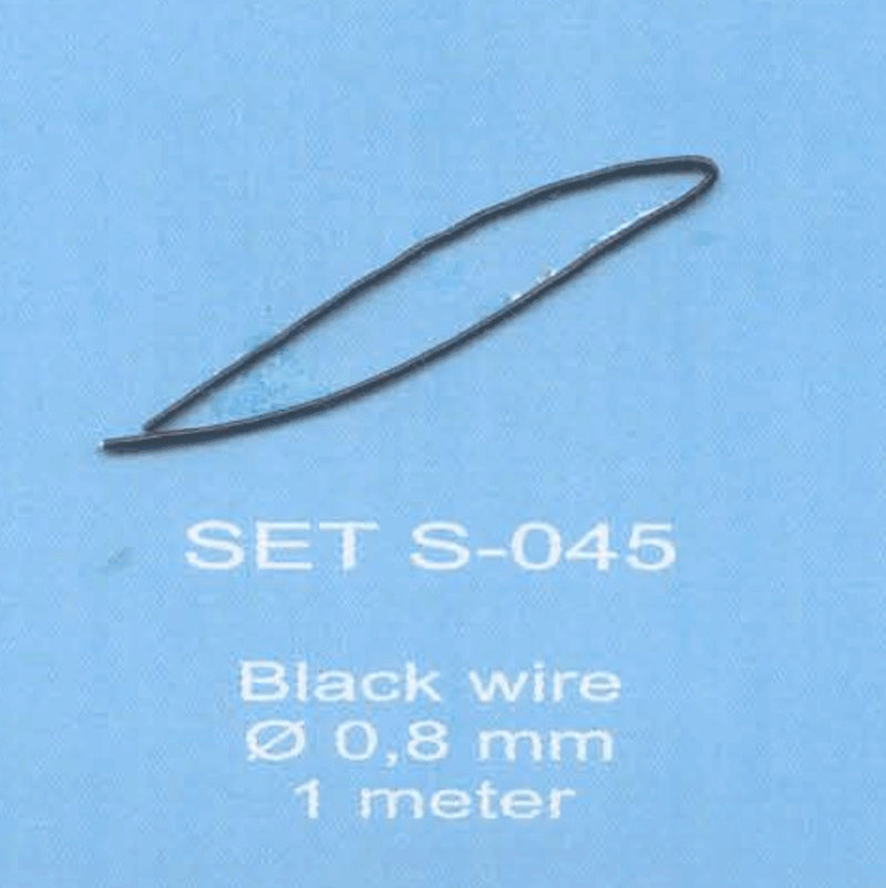ABC ACCESSORI-SPARE PARTS SETS045 FILO NERO / BLACK WIRE Ø 0,8 mm 1 meter