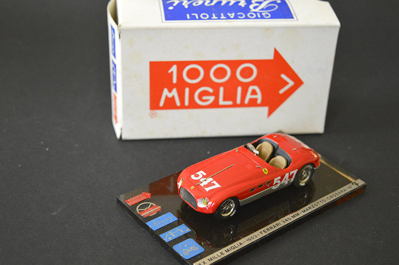 ABCxBRUNERI 1953 FERRARI 340- XX MILLE MILGLIA 1953 MARZOTTO- CROSARA # 547