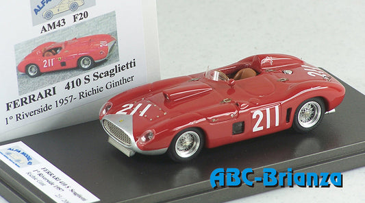 ALFA MODEL AM43F020 FERRARI 410S SCAGLIETTI 1° RIVERSIDE 1957 - R.GINTHER