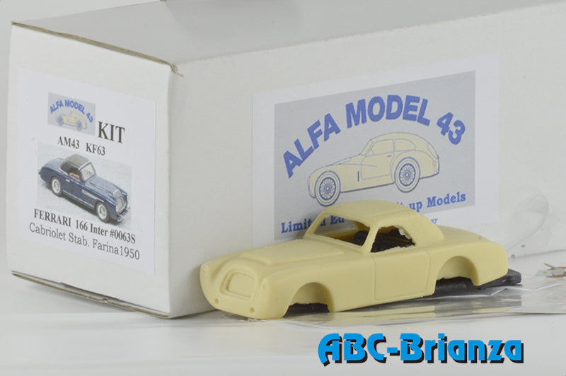 ALFA MODEL AM43KF63 FERRARI 166 INTER N.0063S CABRIOLET STAB. FARINA 1950