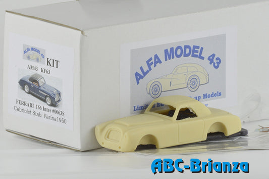 ALFA MODEL AM43KF63 FERRARI 166 INTER N.0063S CABRIOLET STAB. FARINA 1950
