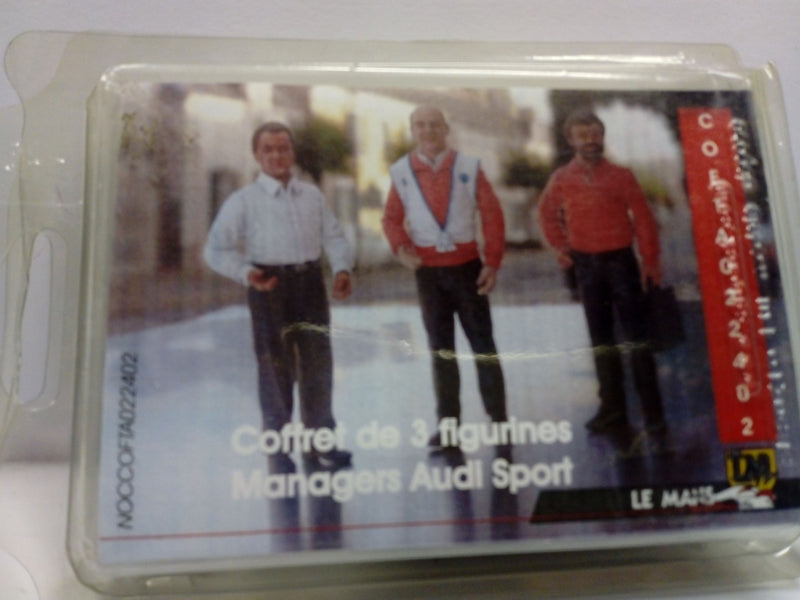 LE MANS MINIATURES LMCOFTA022402K COFFRET DE 3 FIGURINES DIRECTION AUDI 2002 SPORT DR.ULLRICH, KOEPPEN & JOEST