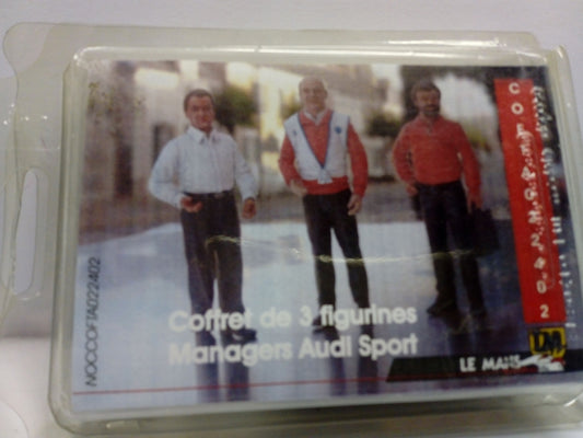 LE MANS MINIATURES LMCOFTA022402K COFFRET DE 3 FIGURINES DIRECTION AUDI 2002 SPORT DR.ULLRICH, KOEPPEN & JOEST