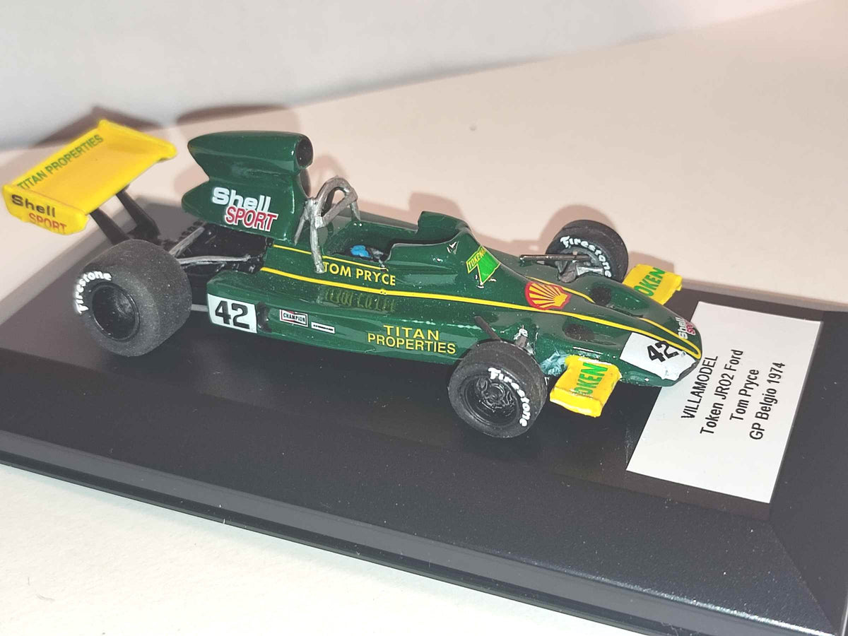LM135 - VILLAMODEL - Token JR02 Ford - Tom Pryce - GP Belgio - 1974