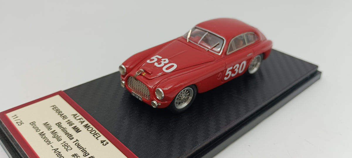 ALFA MODEL AM43F274 FERRARI 166 MM N.0048M BERLINETTA TOURING MILLE MIGLIA 1952 N.530 MORONI - CARTA