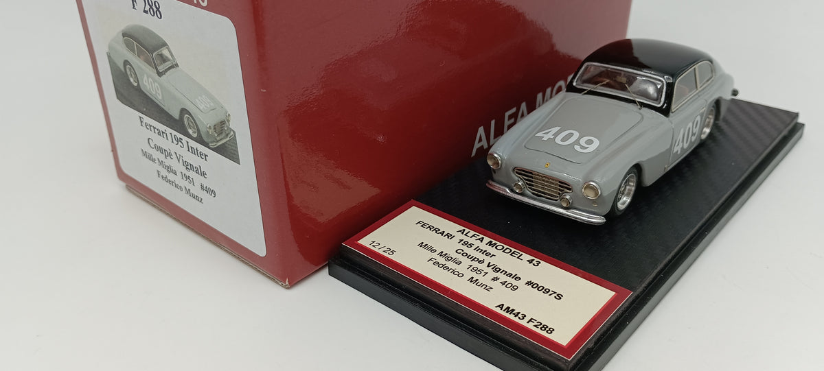 ALFA MODEL AM43F288 FERRARI 195 INTER COUPE VIGNALE MILLA MIGLIA 1951 N.409 MUNZ