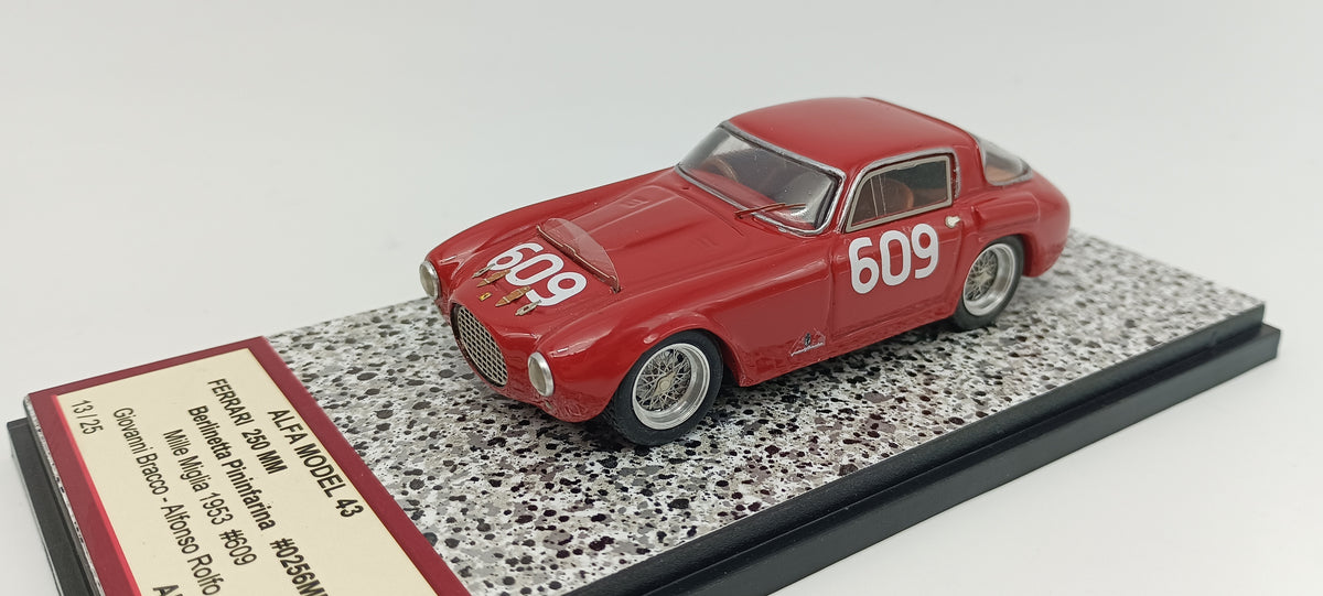ALFA MODEL AM43F296 FERRARI 250 MM BERLINETTA PININFARINA N.0256MM MILLE MIGLIA 1953N.609 BRACCO - ROLFO