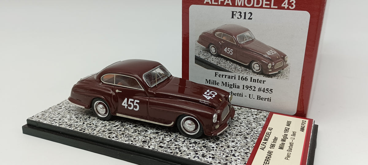 ALFA MODEL AM43F312 FERRARI 166 INTER MILLE MIGLIA 1952 #455 PIERO BARBETTI - U. BERTI