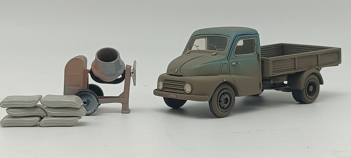 TECNOTREN 111505 FIAT 615 IMPRESA EDILE (DIRT) CON BETONIERA E SACCHI CEMENTO