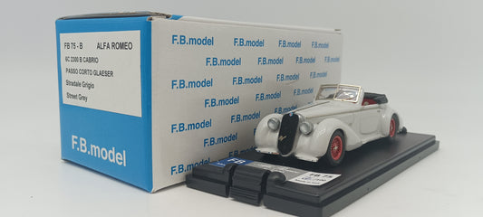 FB MODEL FBM075B ALFA ROMEO 6C 2300B CABRIO PASSO CORTO GLAESER STRADALE GRIGIO