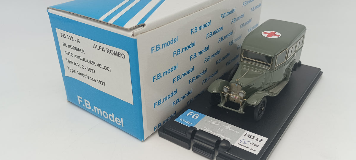 FB MODEL FBM112A ALFA ROMEO RL NORMALE Tipo A.V. 2 1927 AUTO AMBULANZE VELOCI - Type Ambulance 1927