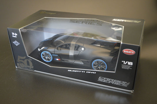 BURAGO BU1811101CA BUGATTI DIVO 2018 50TH ANNIERSARY CARBON FIBER COLOUR