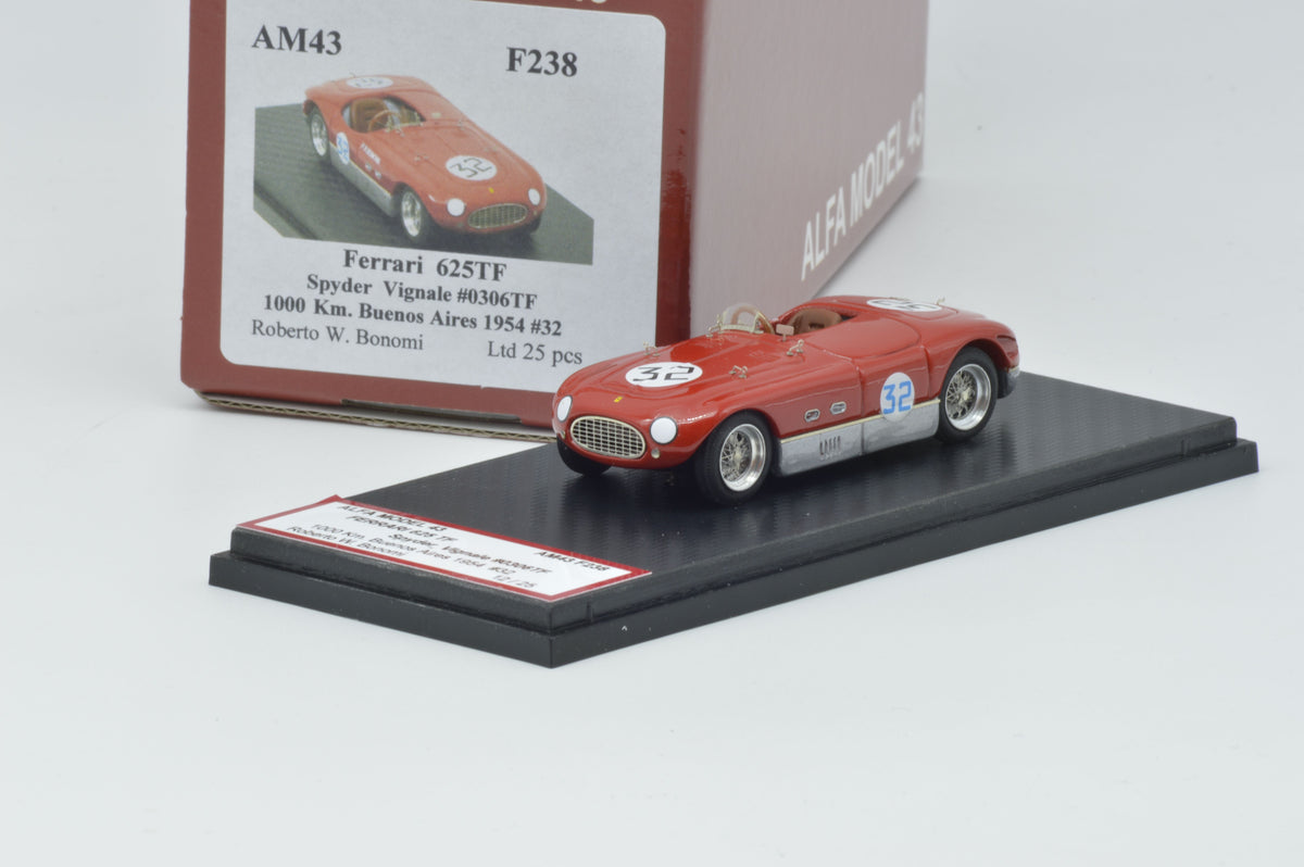 ALFA MODEL AM43F256 FERRARI 225S VIGNALE #0176ED C.P. SUPERCORTEMAGGIORE 1952 #16 ROBERTO MIERES