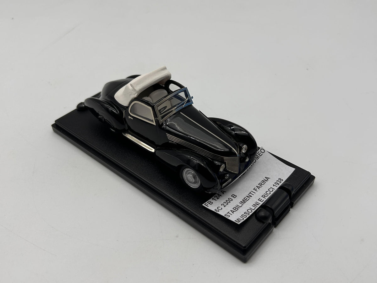 FB MODEL FBM124A ALFA ROMEO 6c 2300 B STABILIMENTI FARINA MUSSOLINI e RICCI 1938 Black