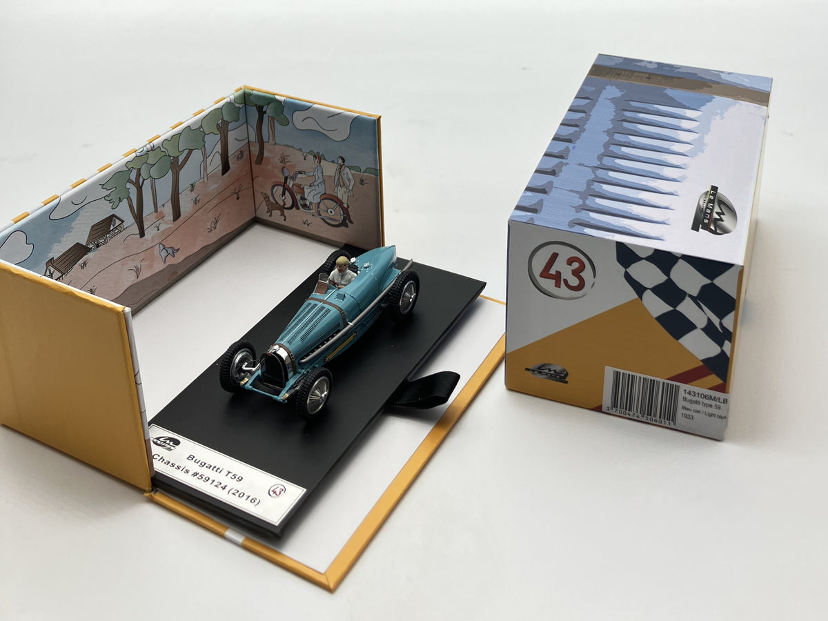 LE MANS MINIATURES - LM143106M-LB - Bugatti type 59 chassis n.59124 bleu ciel