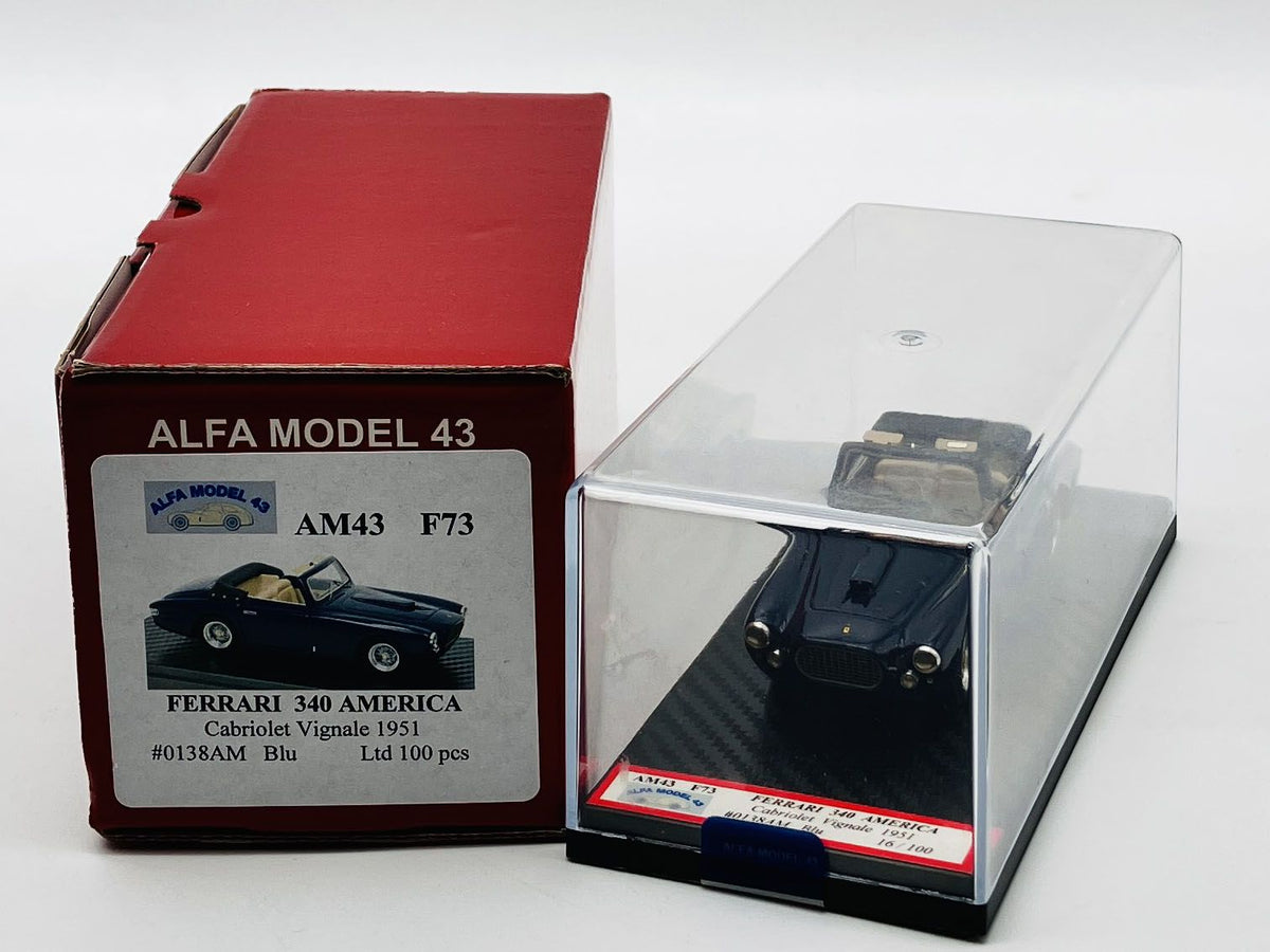 ALFA MODEL AM43F073 - FERRARI 340 AMERICA CABRIOLET VIGNALE 1951 CH.N.0138AM BLUE