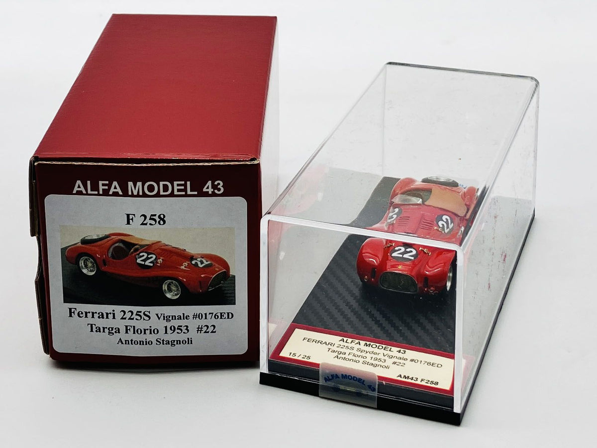 ALFA MODEL AM43F258 FERRARI 225S VIGNALE #0176ED TARGA FLORIO 1953 #22 ANTONIO STAGNOLI