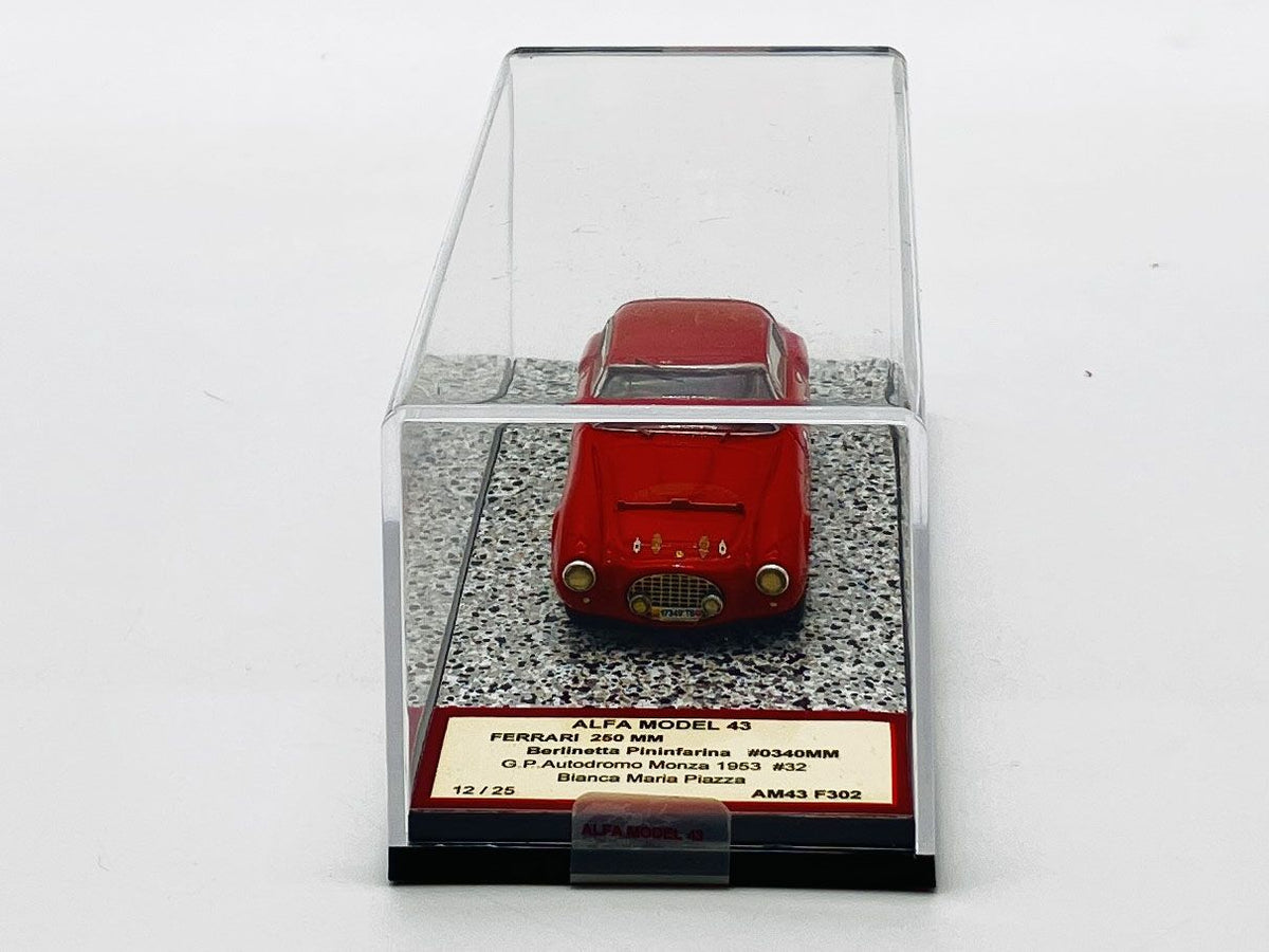ALFA MODEL AM43F302 FERRARI 250 MM BERLINETTA PININFARINA N.0340MM G.,P. AUTODROMO MONZA 1954 N.32 BIANCA M.PIAZZA