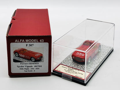 ALFA MODEL AM43F307 FERRARI 166MM53 SPYDER VIGNALE #0278M MILLE MIGLIA 1954 #559 UGO SCOTTI - X