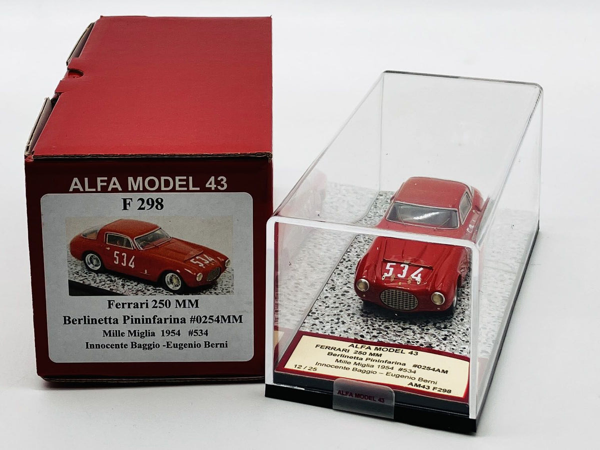 ALFA MODEL AM43F298 FERRARI 250 MM BERLINETTA PININFARINE N.0254MM MILLE MIGLIA 1954 N.534 BAGGIO - BERNI