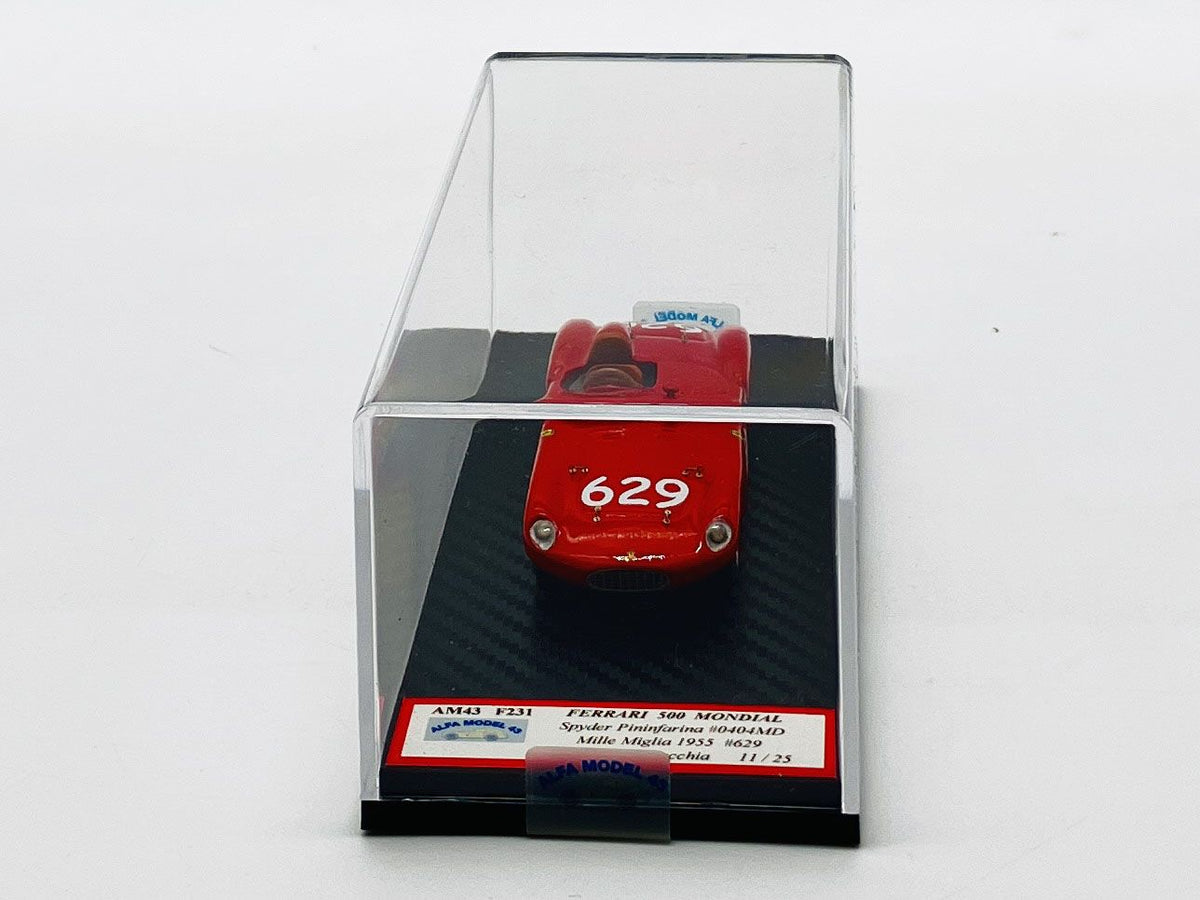 ALFA MODEL AM43F231 FERRARI 500 MONDIAL #0404MD SPYDER PININFARINA – MILLE MIGLIA 1955 #629 G. CORNACCHIA