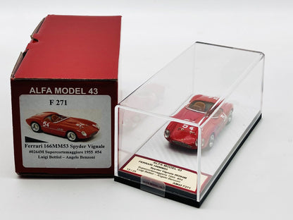 ALFA MODEL AM43F271 FERRARI 166MM 53 SPYDER VIGNALE CH0264M SUPERCORTEMAGGIORE 1955 N.54 BETTIOL BENZONI