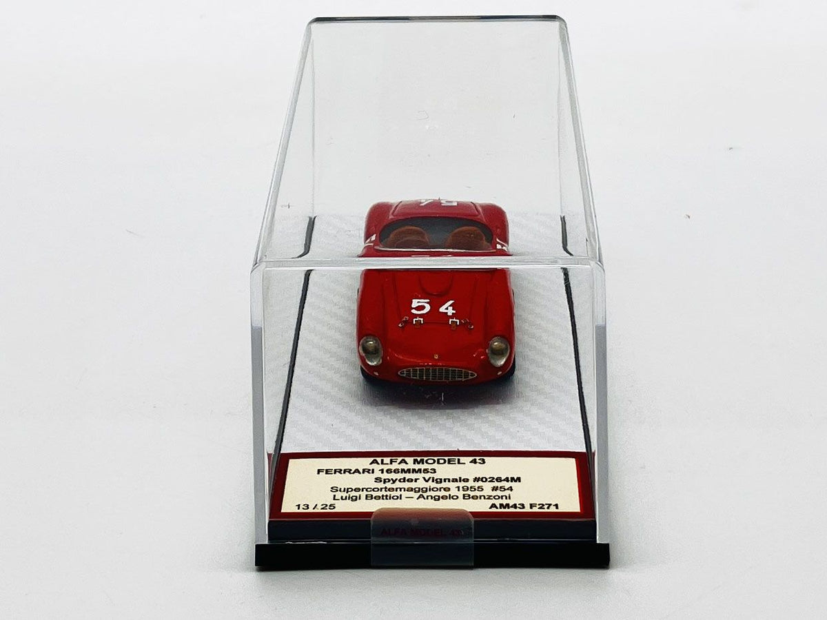 ALFA MODEL AM43F271 FERRARI 166MM 53 SPYDER VIGNALE CH0264M SUPERCORTEMAGGIORE 1955 N.54 BETTIOL BENZONI